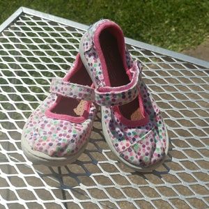 Toddler Girls Size 8 Toms Multi-Dot Mary Janes